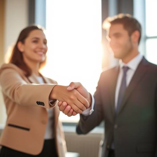 Successful interview candidate shaking hands